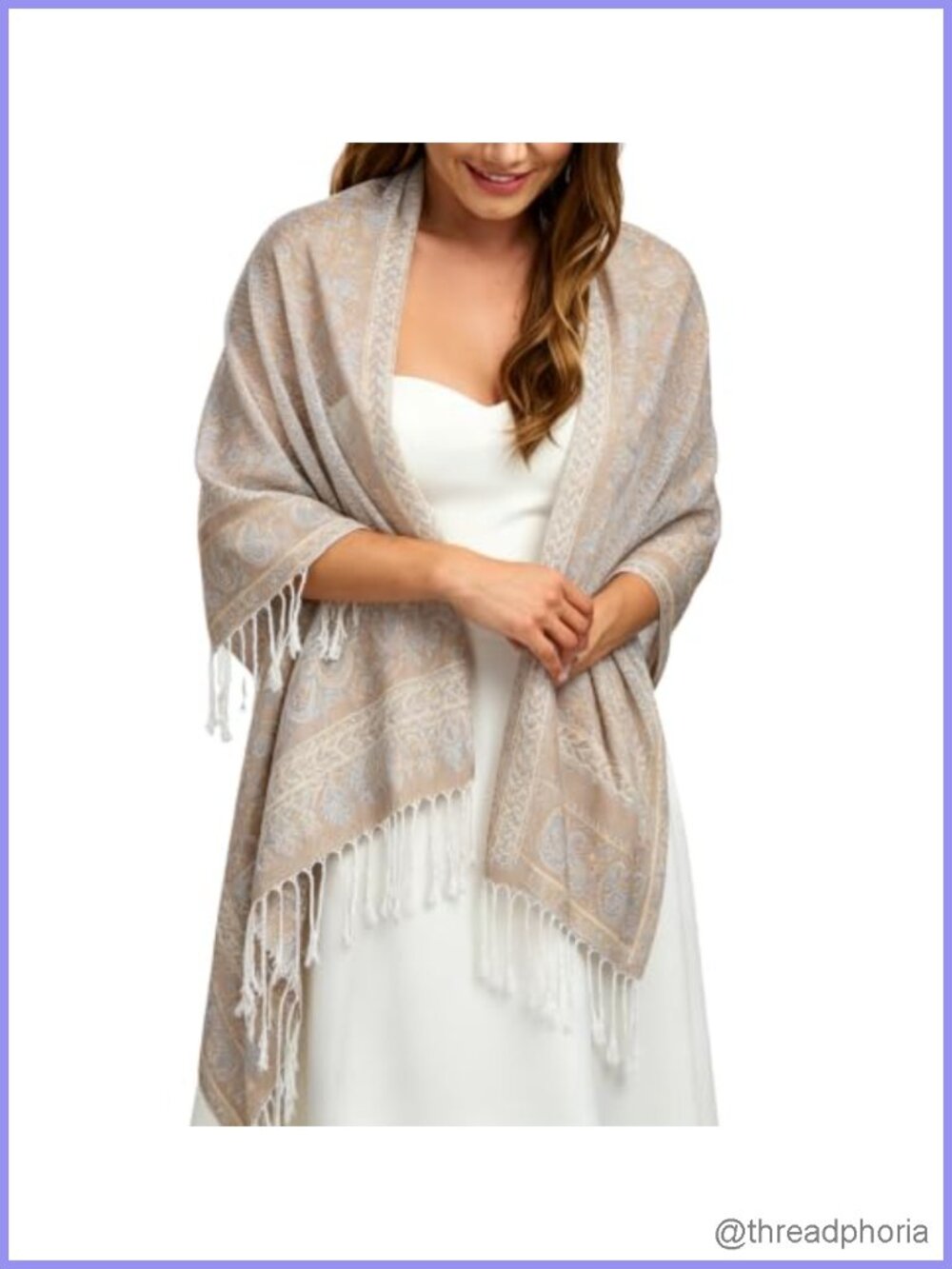 Large Paisley Jacquard Shawl Wrap Scarf for Women Oversized Boho Winter